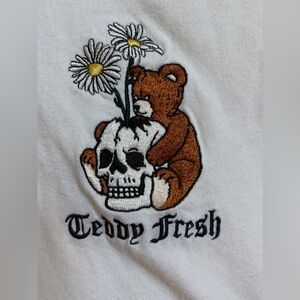 Teddy Fresh Embroidered Bear and Skull Tee